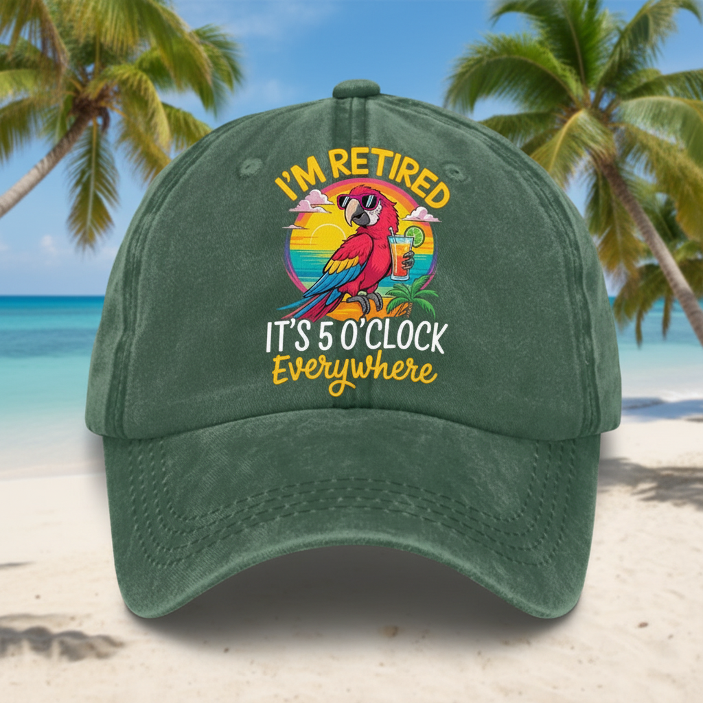 Washed Adjustable Baseball Cap With Casual Embroidered Details