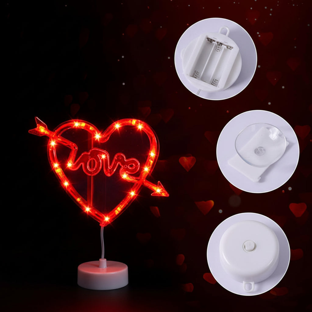 Heart Shaped LED Window Lights With Battery Power And Suction Cup