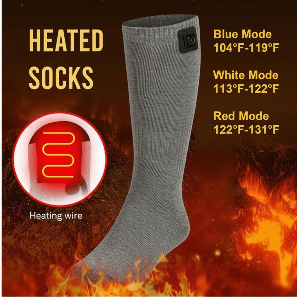Calcetines calefactables recargables para calor durante todo el día en invierno, calentadores de pies para uso interior y exterior