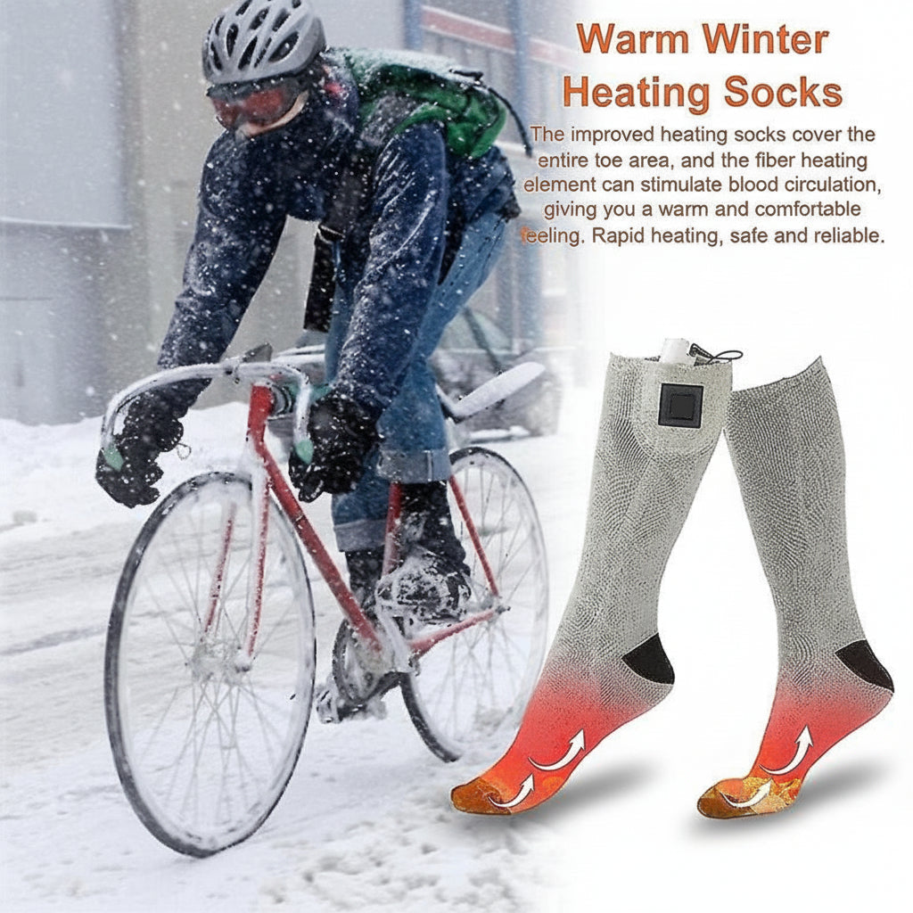 Calcetines calefactables recargables para calor durante todo el día en invierno, calentadores de pies para uso interior y exterior