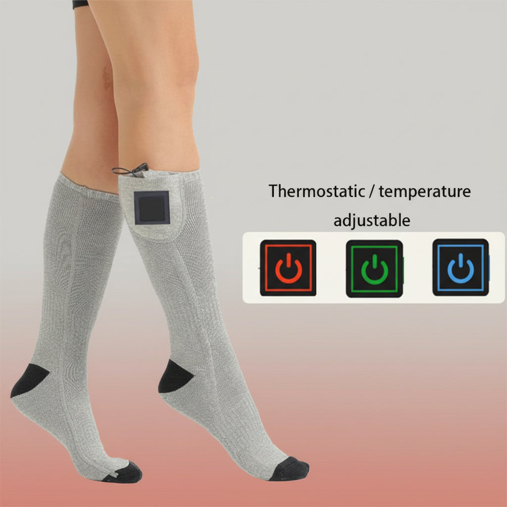 Calcetines calefactables recargables para calor durante todo el día en invierno, calentadores de pies para uso interior y exterior