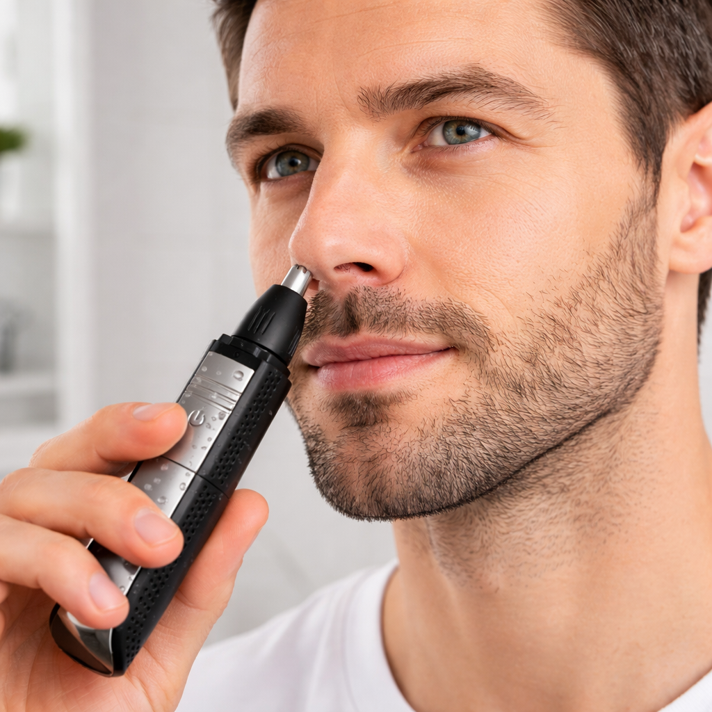 Compact Nose And Ear Hair Trimmer For Precise Grooming On The Go