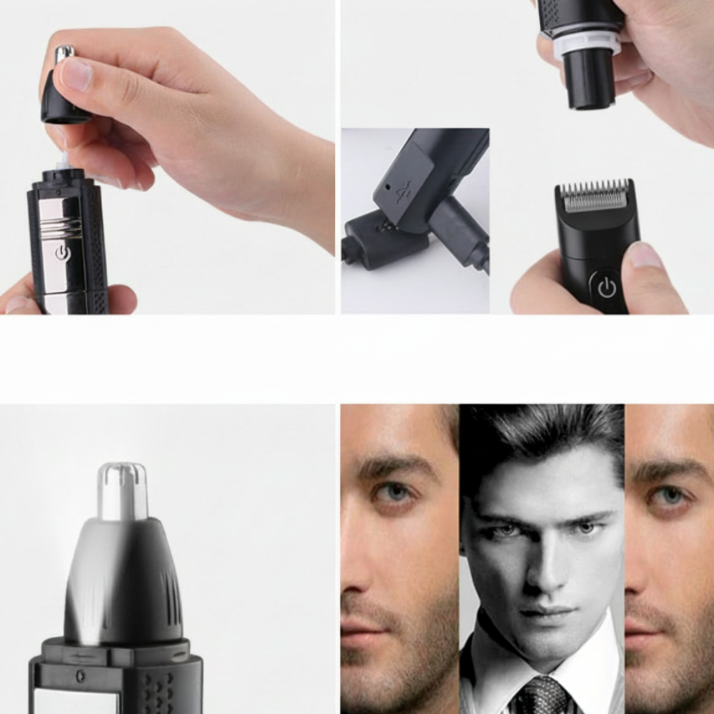 Compact Nose And Ear Hair Trimmer For Precise Grooming On The Go