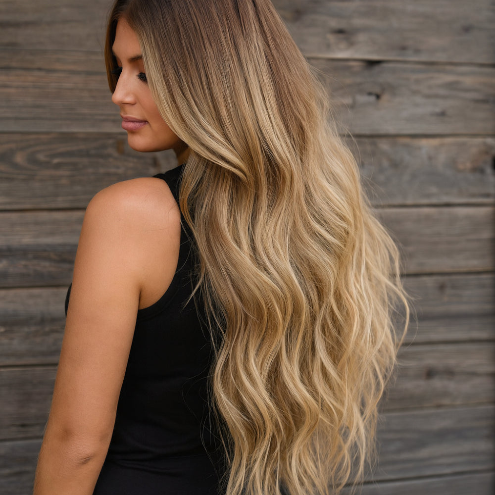 Extensões de Cabelo Natural Ondulado com Presilhas para Comprimento e Volume Prolongados