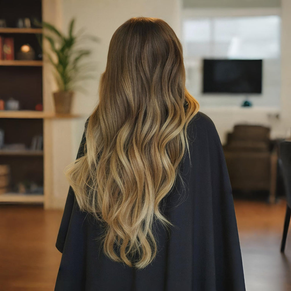 Extensões de Cabelo Natural Ondulado com Presilhas para Comprimento e Volume Prolongados