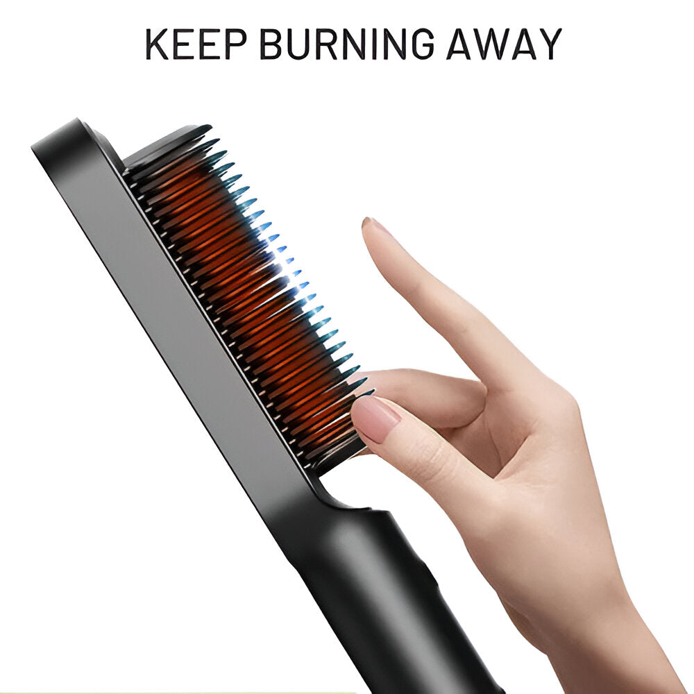 Peigne lissant chauffant et brosse coiffante pour des mèches lisses