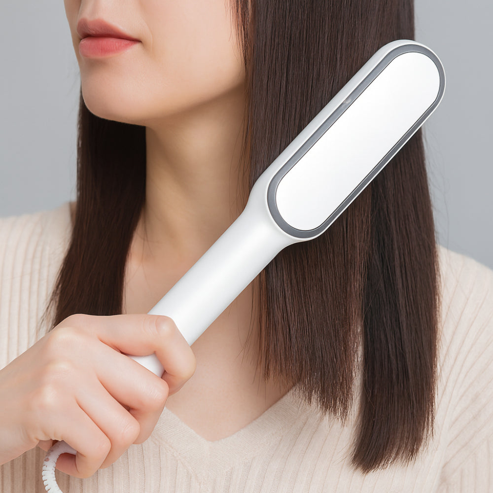 Peigne lissant chauffant et brosse coiffante pour des mèches lisses