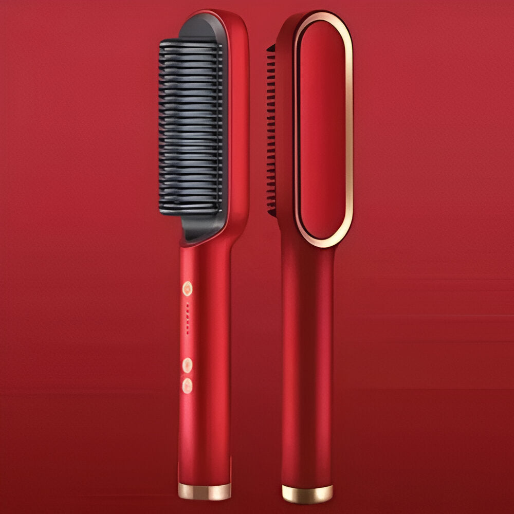 Peigne lissant chauffant et brosse coiffante pour des mèches lisses