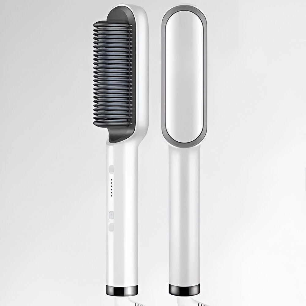 Peigne lissant chauffant et brosse coiffante pour des mèches lisses