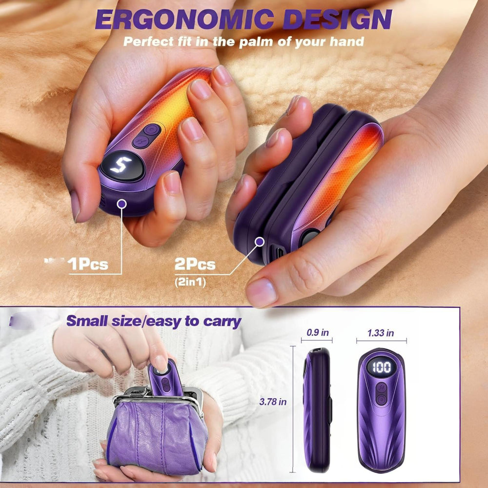 Rechargeable Hand Warmers With LED Display And Compact Pocket Heater