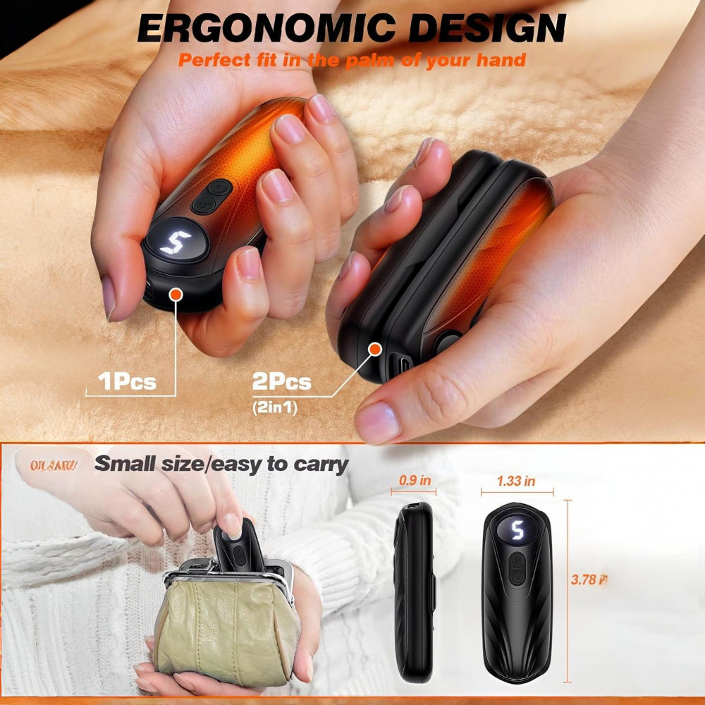 Rechargeable Hand Warmers With LED Display And Compact Pocket Heater