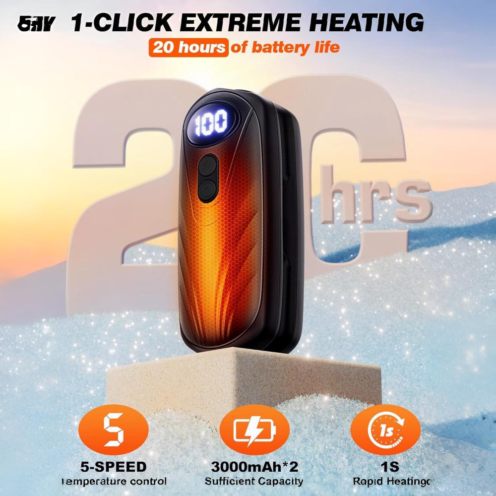 Rechargeable Hand Warmers With LED Display And Compact Pocket Heater