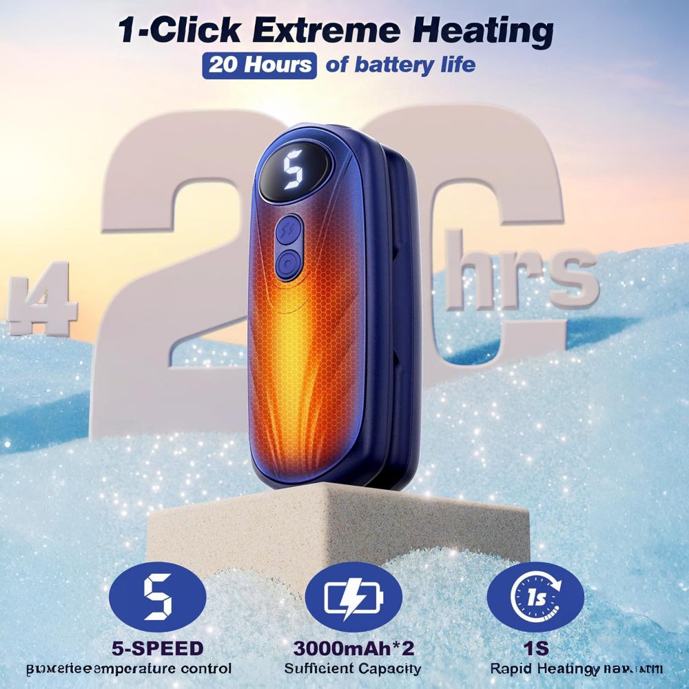 Rechargeable Hand Warmers With LED Display And Compact Pocket Heater
