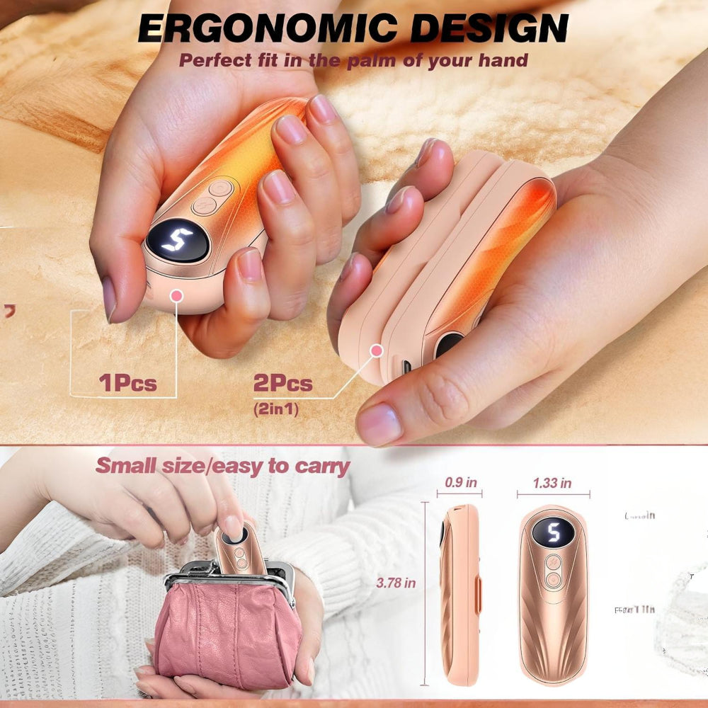Rechargeable Hand Warmers With LED Display And Compact Pocket Heater