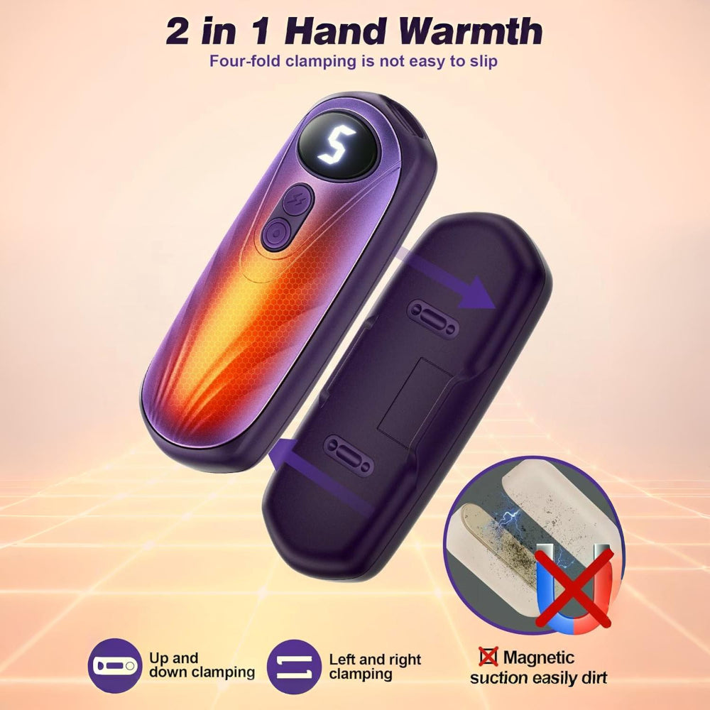 Rechargeable Hand Warmers With LED Display And Compact Pocket Heater