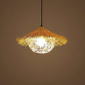 Lustre en bambou tissé à la main avec motifs à franges | Rosalyssa