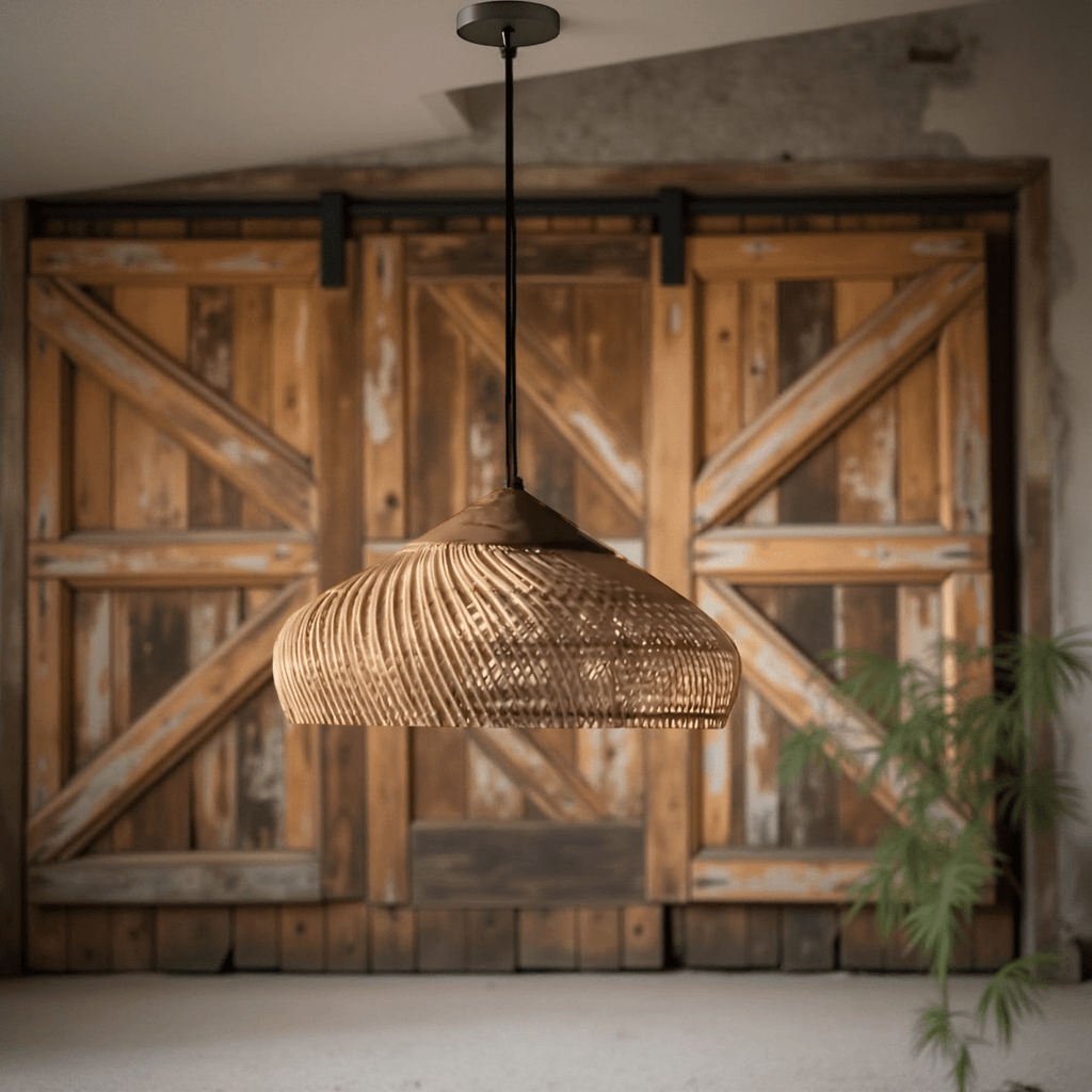Vintage stil håndvævet rattan pendellampe, 12 tommer | Rosalyssa