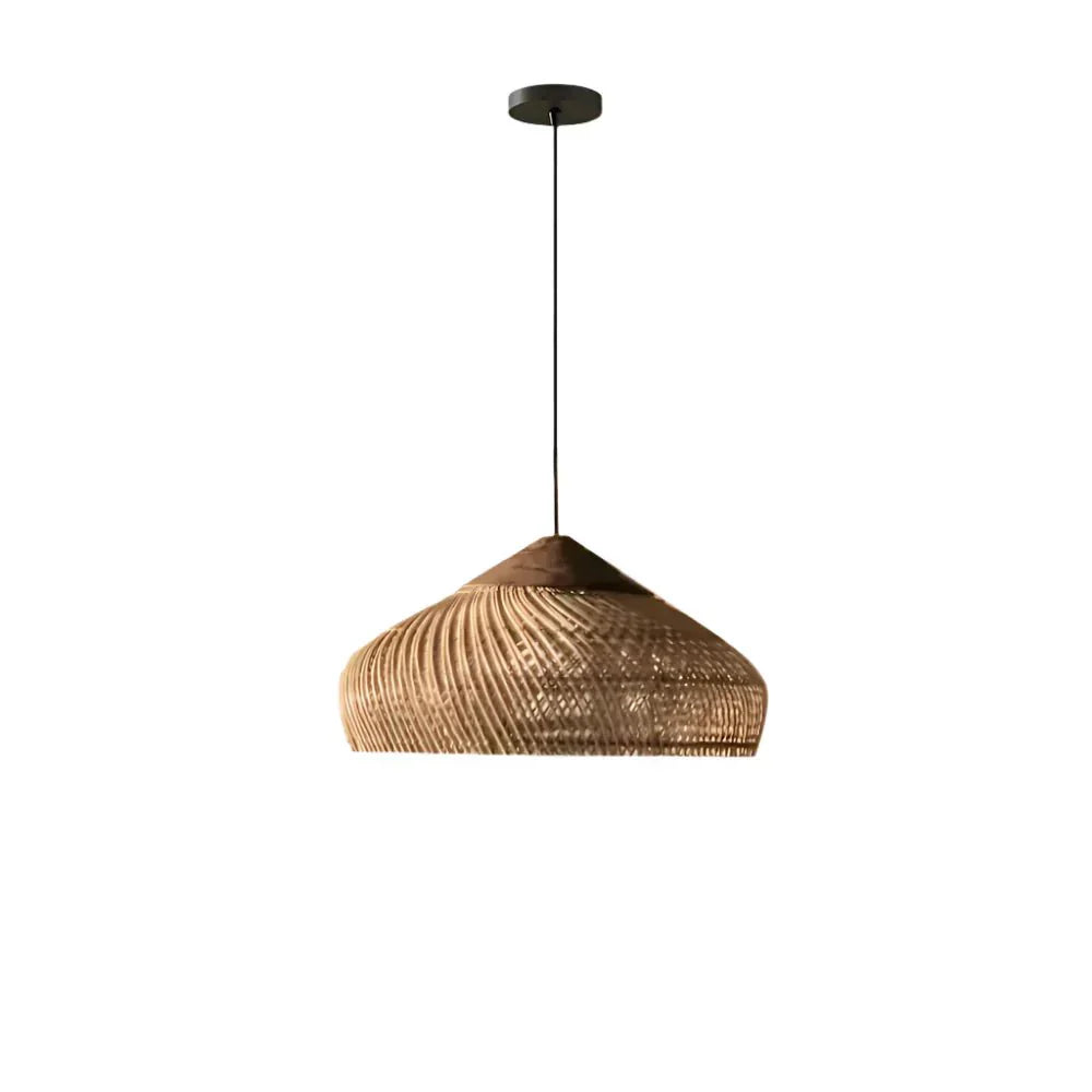Vintage stil håndvævet rattan pendellampe, 12 tommer | Rosalyssa