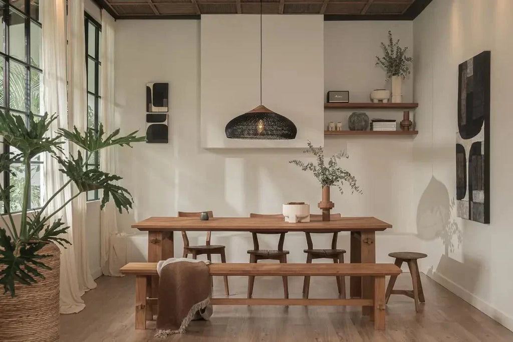 Vintage stil håndvævet rattan pendellampe, 12 tommer | Rosalyssa