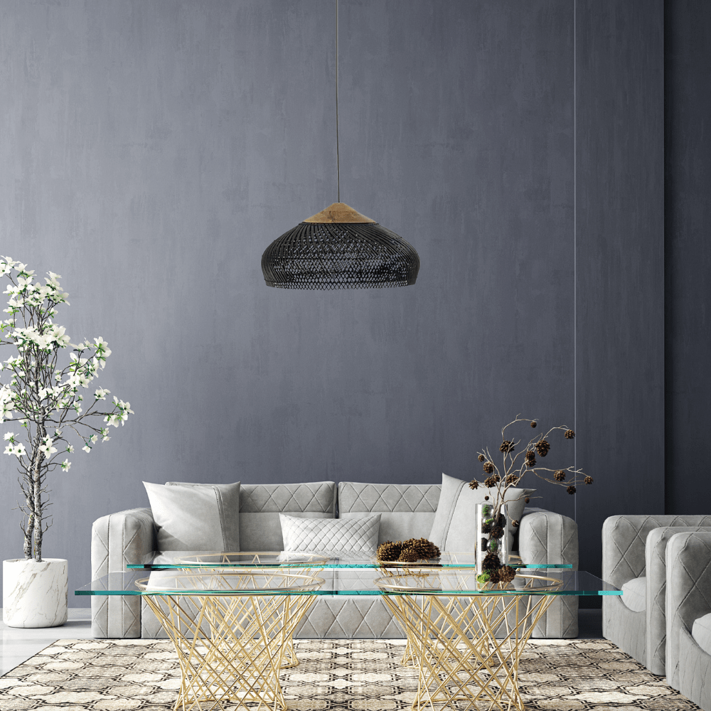Vintage stil håndvævet rattan pendellampe, 12 tommer | Rosalyssa