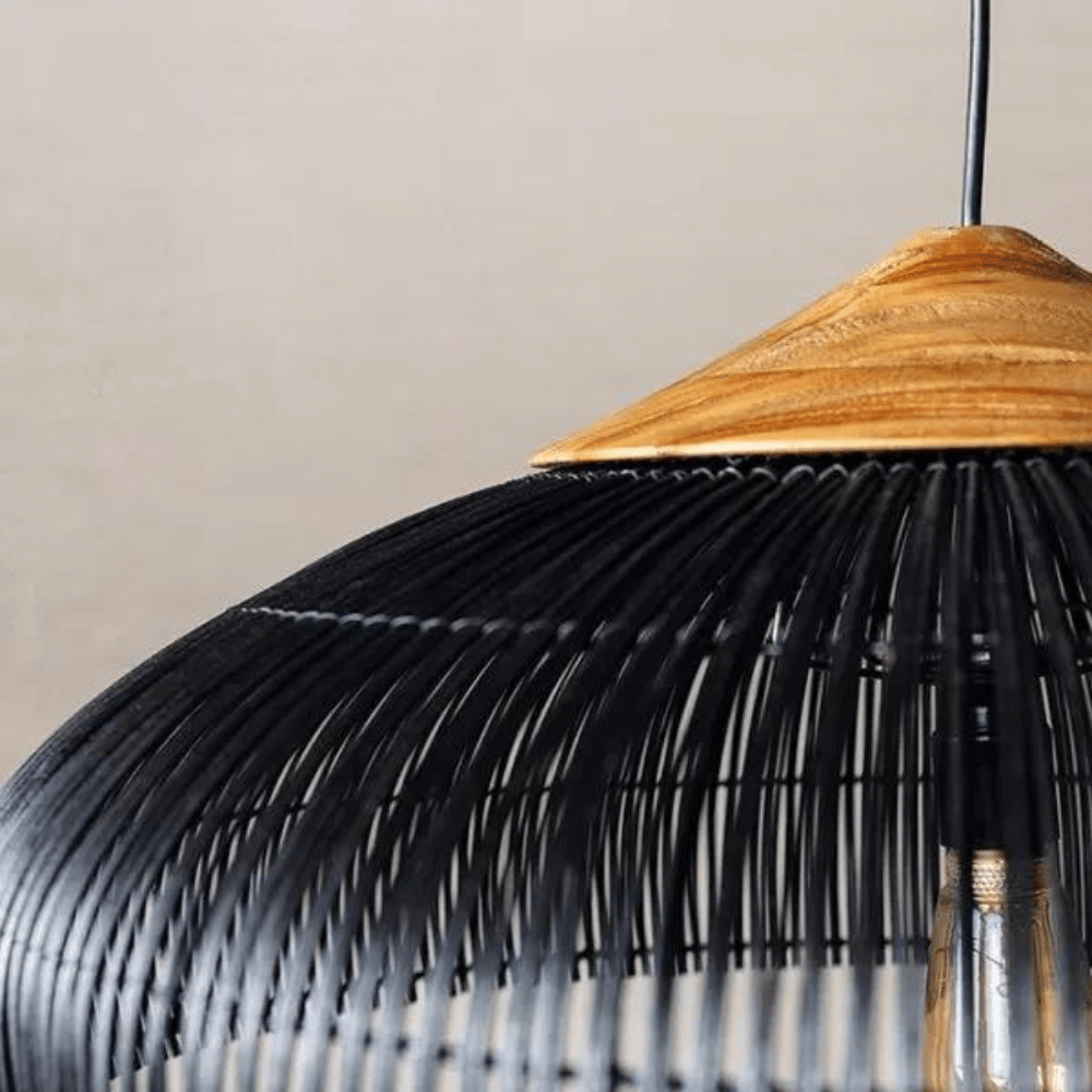 Vintage stil håndvævet rattan pendellampe, 12 tommer | Rosalyssa