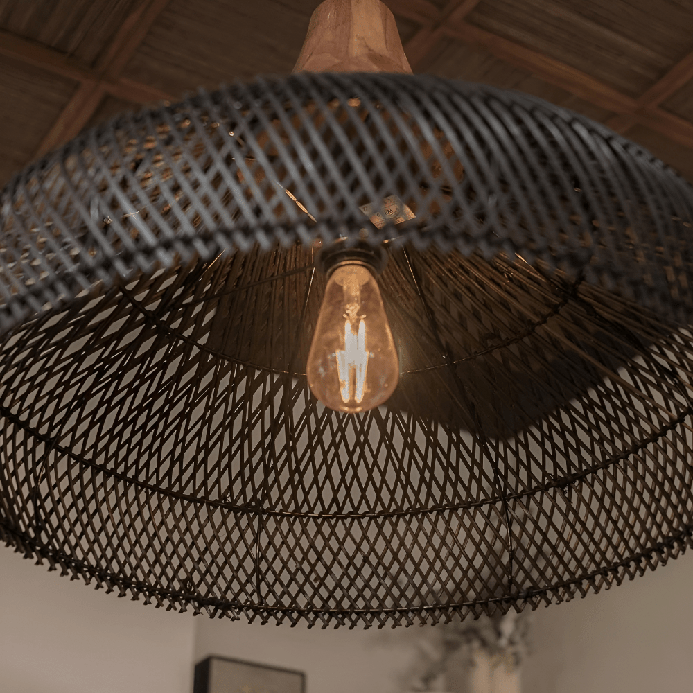 Vintage stil håndvævet rattan pendellampe, 12 tommer | Rosalyssa