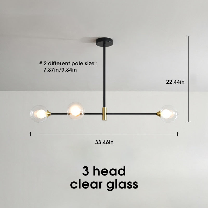 Novaelle Nordic Glass Kugellampen-Schirm Deckenleuchte in poliertem Chrom | Snurv