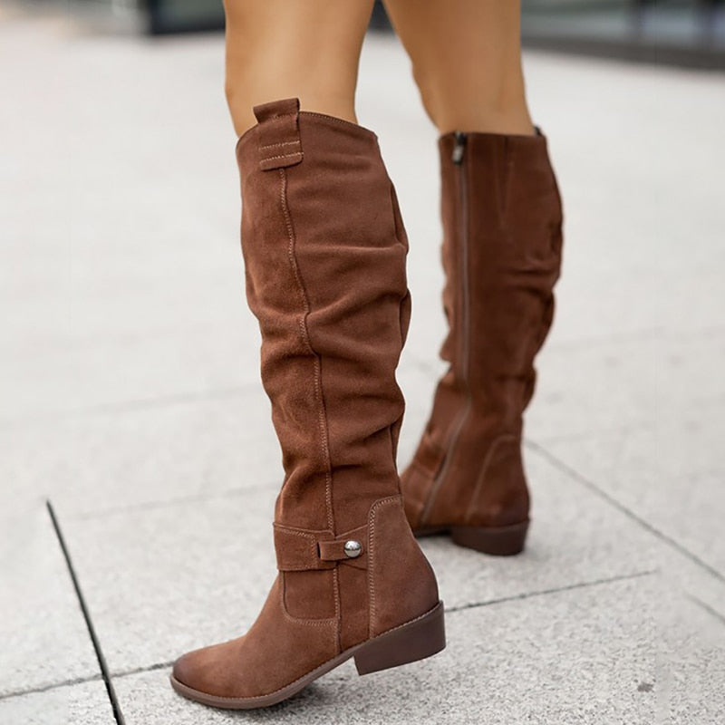Astra Women’s Leather Boots With Knee-High Style, Warm And Comfortable