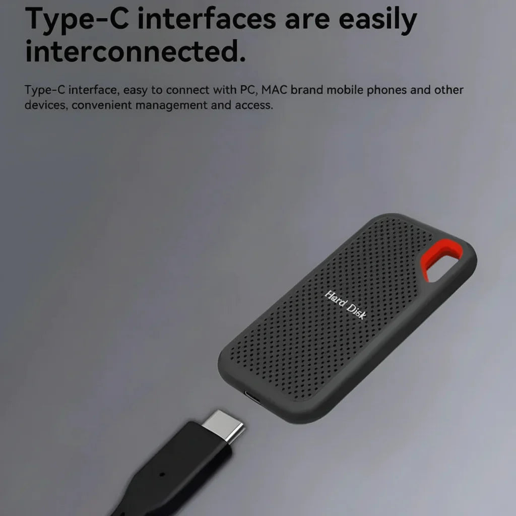 Kompaktní přenosný externí SSD disk USB C pro ukládání dat
