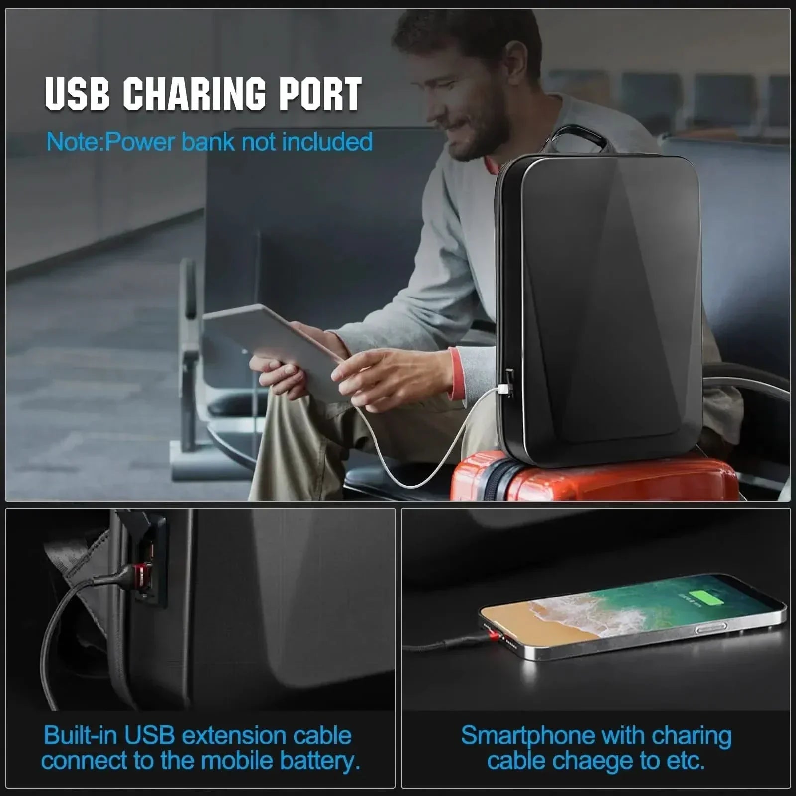 Rucsac Expandabil pentru Laptop ApexGuard cu Protecție Antifurt și Port USB