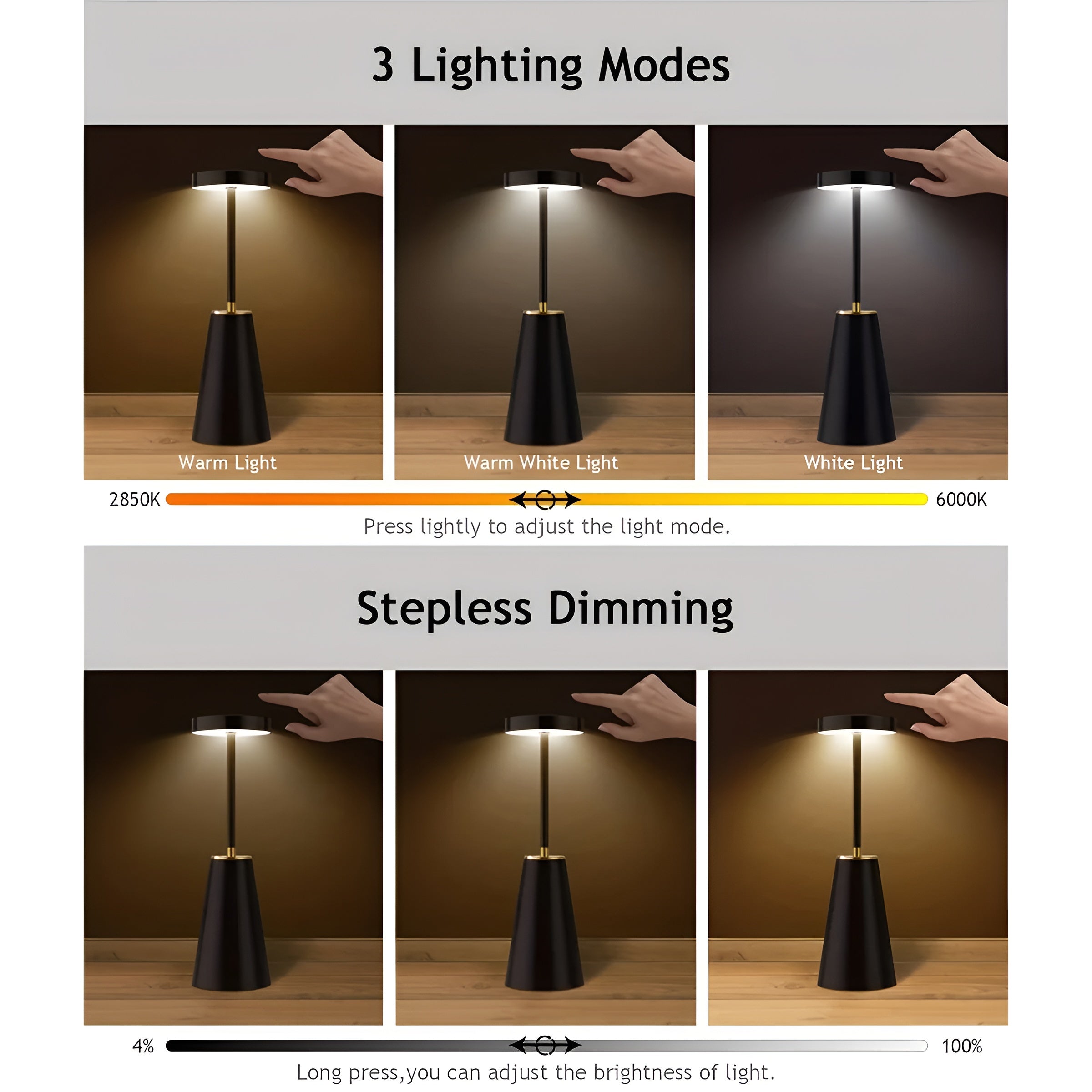 Sleek Lamp Cordless Table Lamp Rechargeable Table Lamp