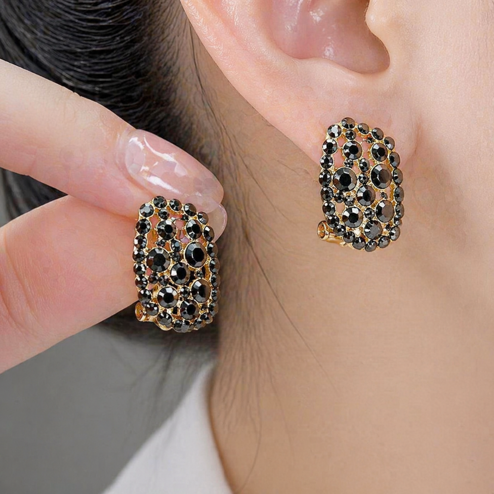 Diamond Look Hoop Earrings In Sterling Alloy For Mothers Day