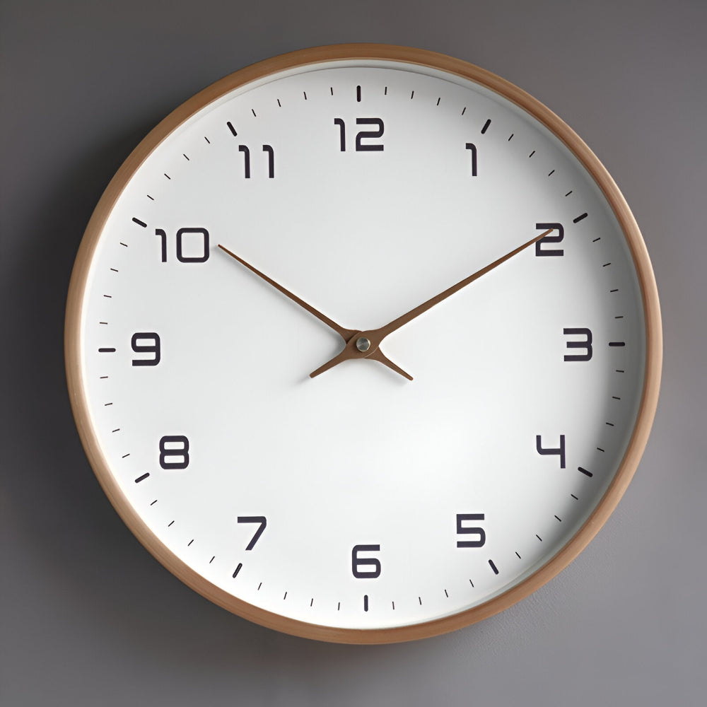 Silent Wooden Wall Clock for Modern Home Decor and Quiet Timekeeping