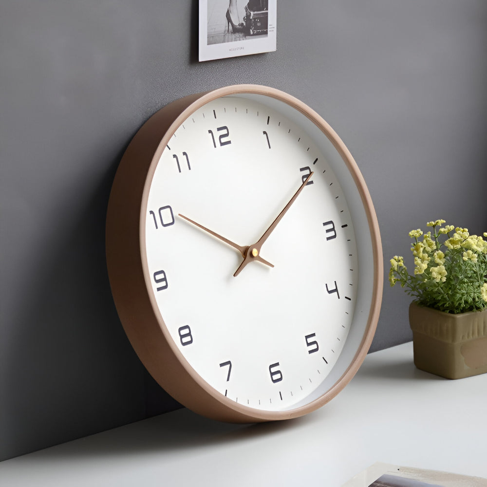 Silent Wooden Wall Clock for Modern Home Decor and Quiet Timekeeping
