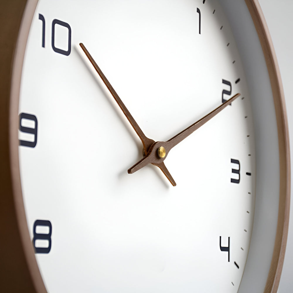 Silent Wooden Wall Clock for Modern Home Decor and Quiet Timekeeping