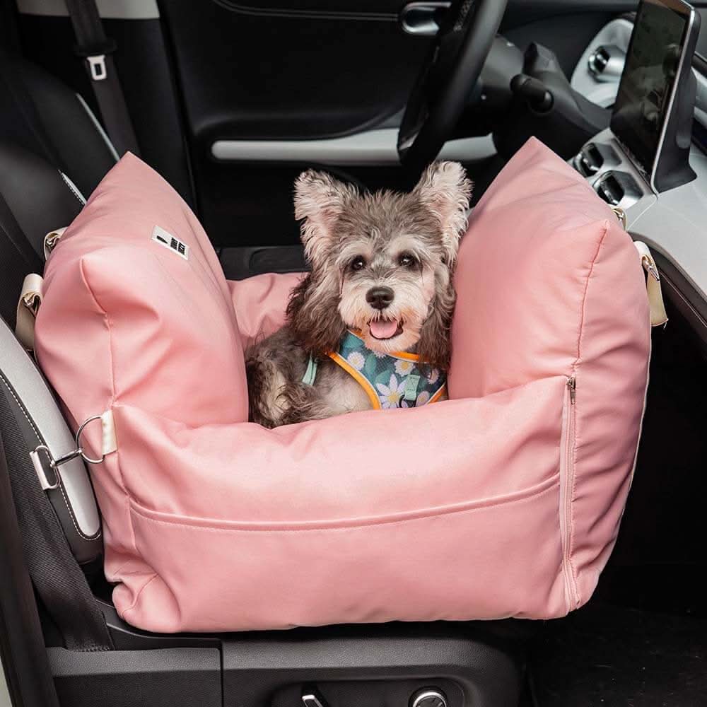 CozyTrail Dog Seat Bed With Safety Belt And Non Slip Base For Car And Home