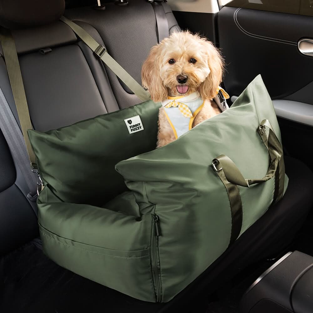 CozyTrail Dog Seat Bed With Safety Belt And Non Slip Base For Car And Home