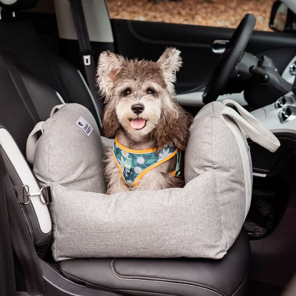CozyTrail Dog Seat Bed With Safety Belt And Non Slip Base For Car And Home