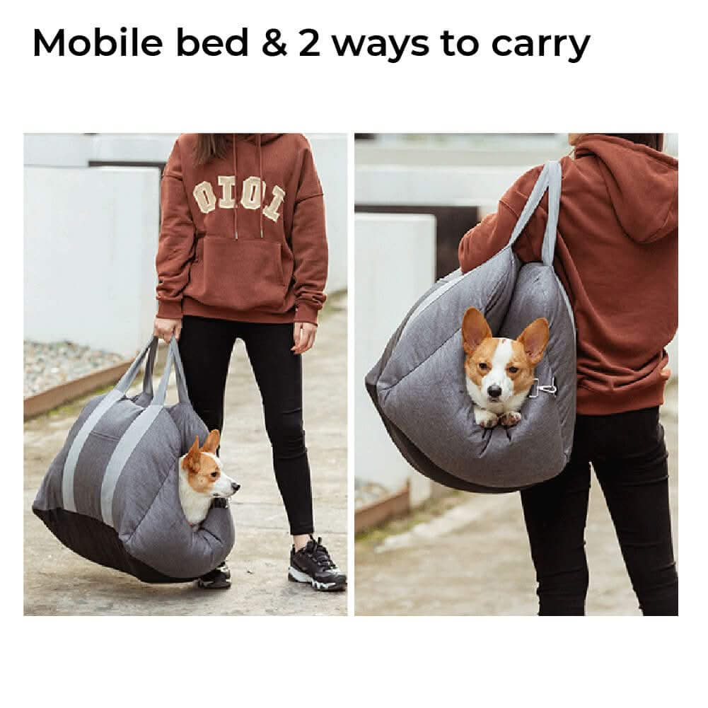 CozyTrail Dog Seat Bed With Safety Belt And Non Slip Base For Car And Home