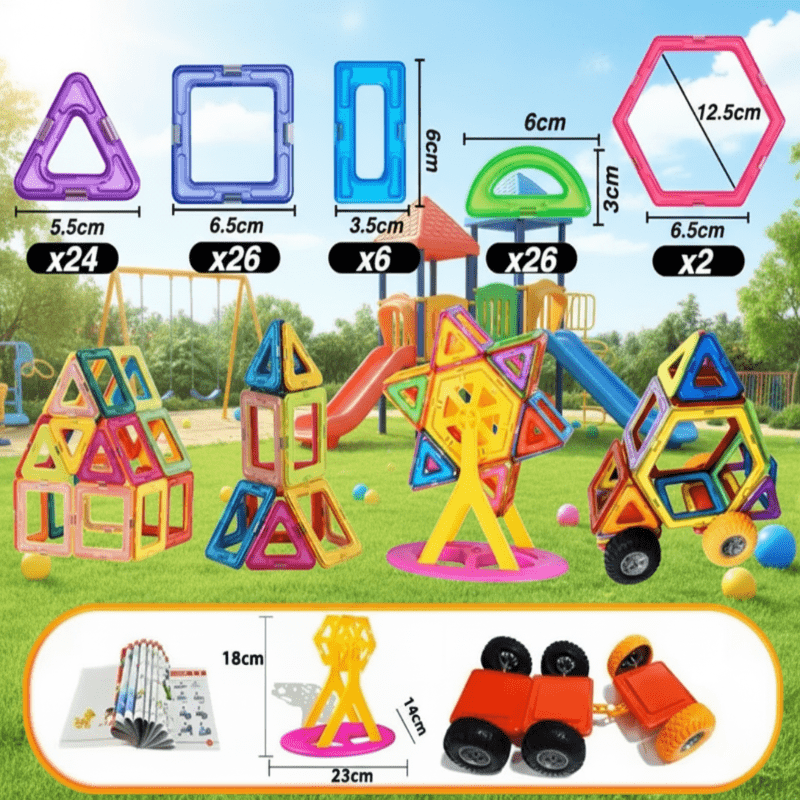 MagnoBuild Kreative Magnetische Bausteine für Kinder
