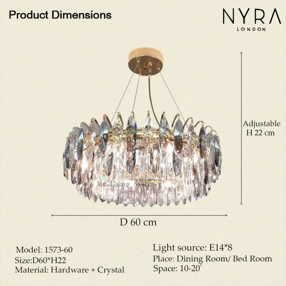 Lámpara de araña Aventis Crystal con acabado en bronce para pasillos y salas de estar