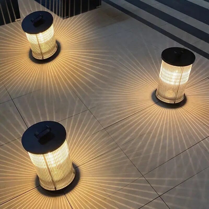 Solmere Ribbede Glas Udendørs Lanterne Lampe Vandtæt Havebelysning