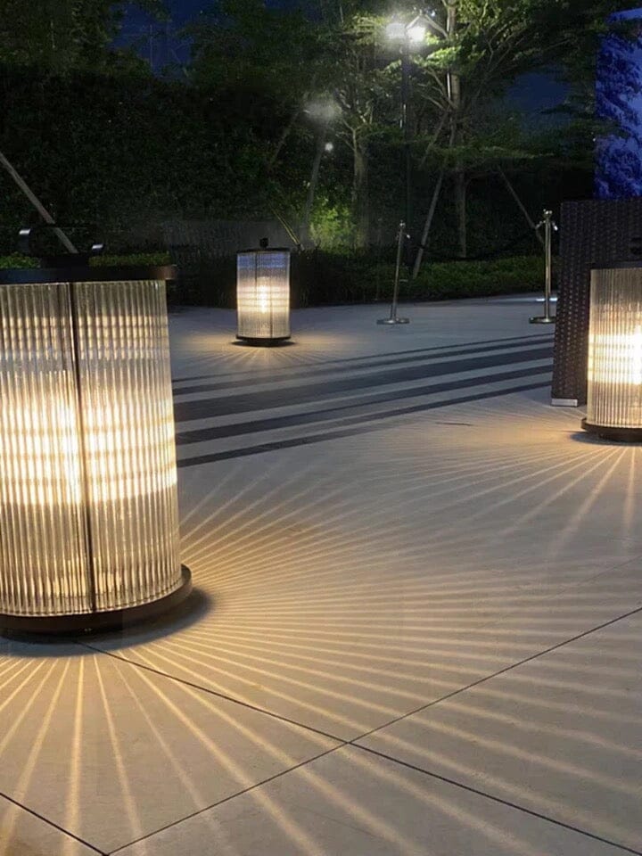 Solmere Ribbede Glas Udendørs Lanterne Lampe Vandtæt Havebelysning