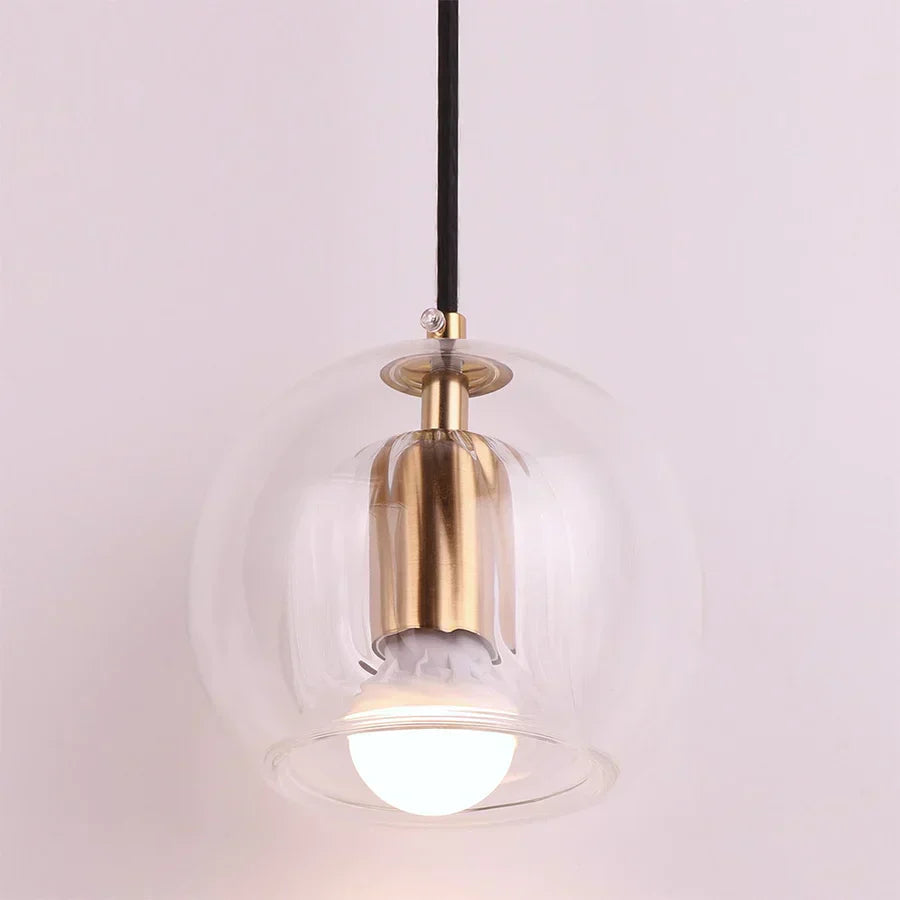 Lampa wisząca Nova Glass Bubble z ręcznie dmuchanymi podwójnymi kulami