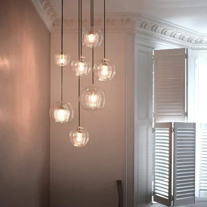 Lampa wisząca Nova Glass Bubble z ręcznie dmuchanymi podwójnymi kulami