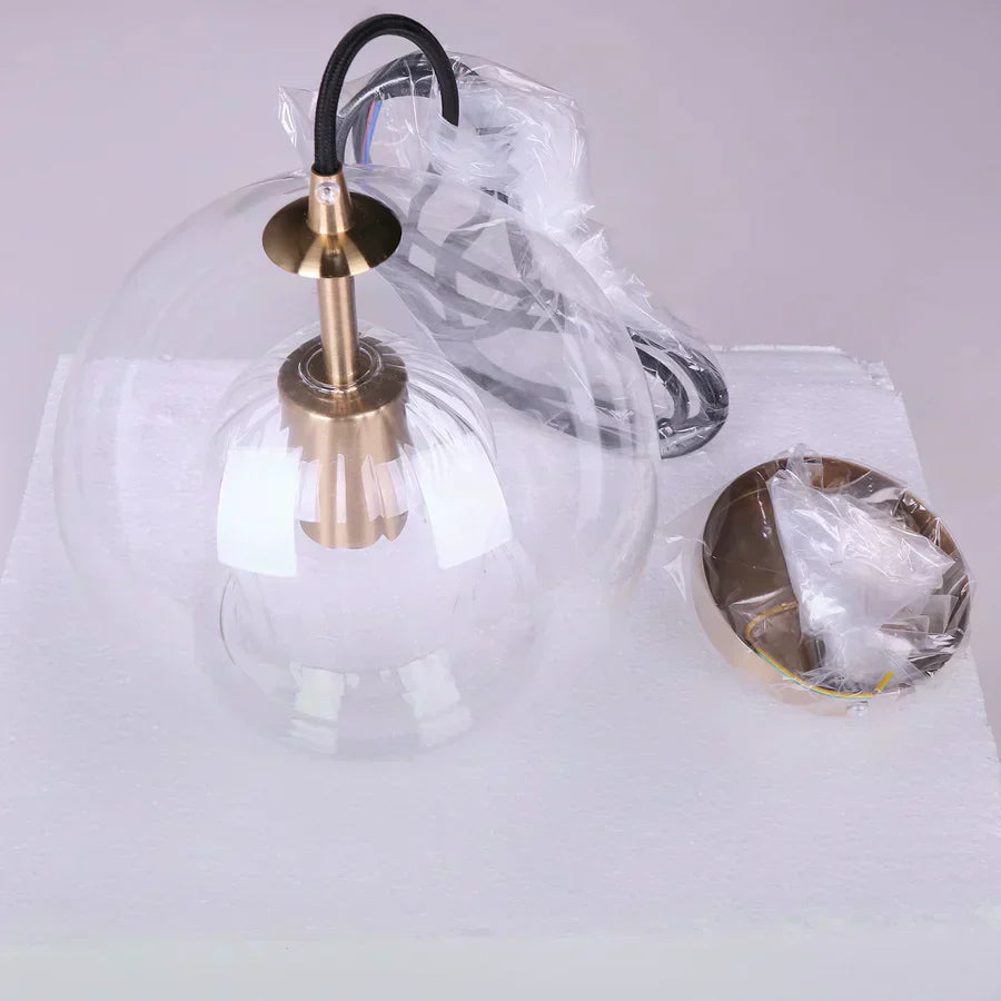 Lampa wisząca Nova Glass Bubble z ręcznie dmuchanymi podwójnymi kulami