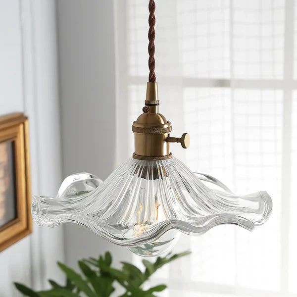 Art Deco bølget glasloftlampe til boligindretning | Rosalyssa
