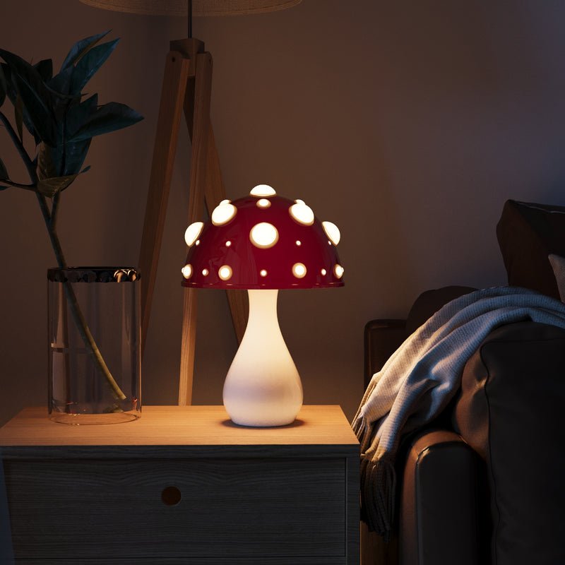 مصباح طاولة LED مستوحى من الأمانيتا بتوهج دافئ وعصري