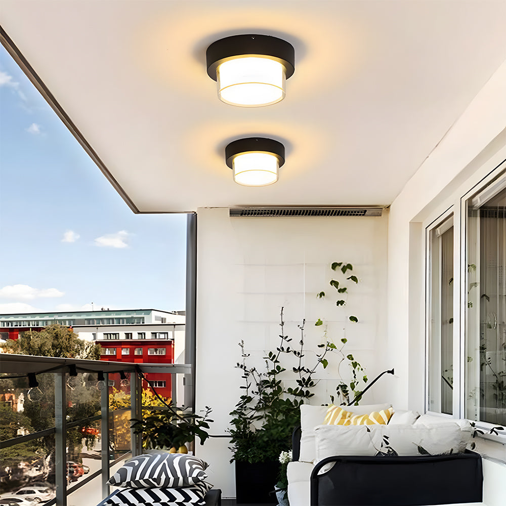 IP68 Waterproof Outdoor Light With Flush Mount In Black Aluminum