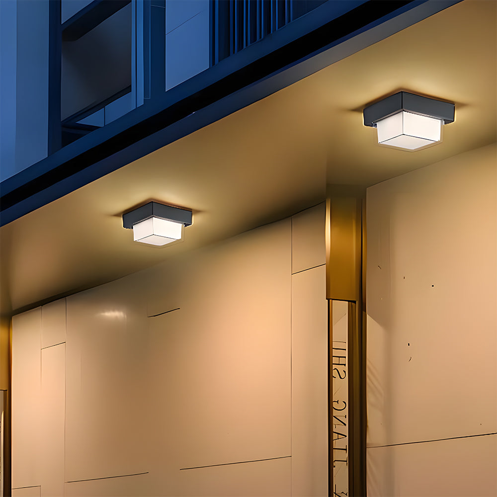 IP68 Waterproof Outdoor Light With Flush Mount In Black Aluminum